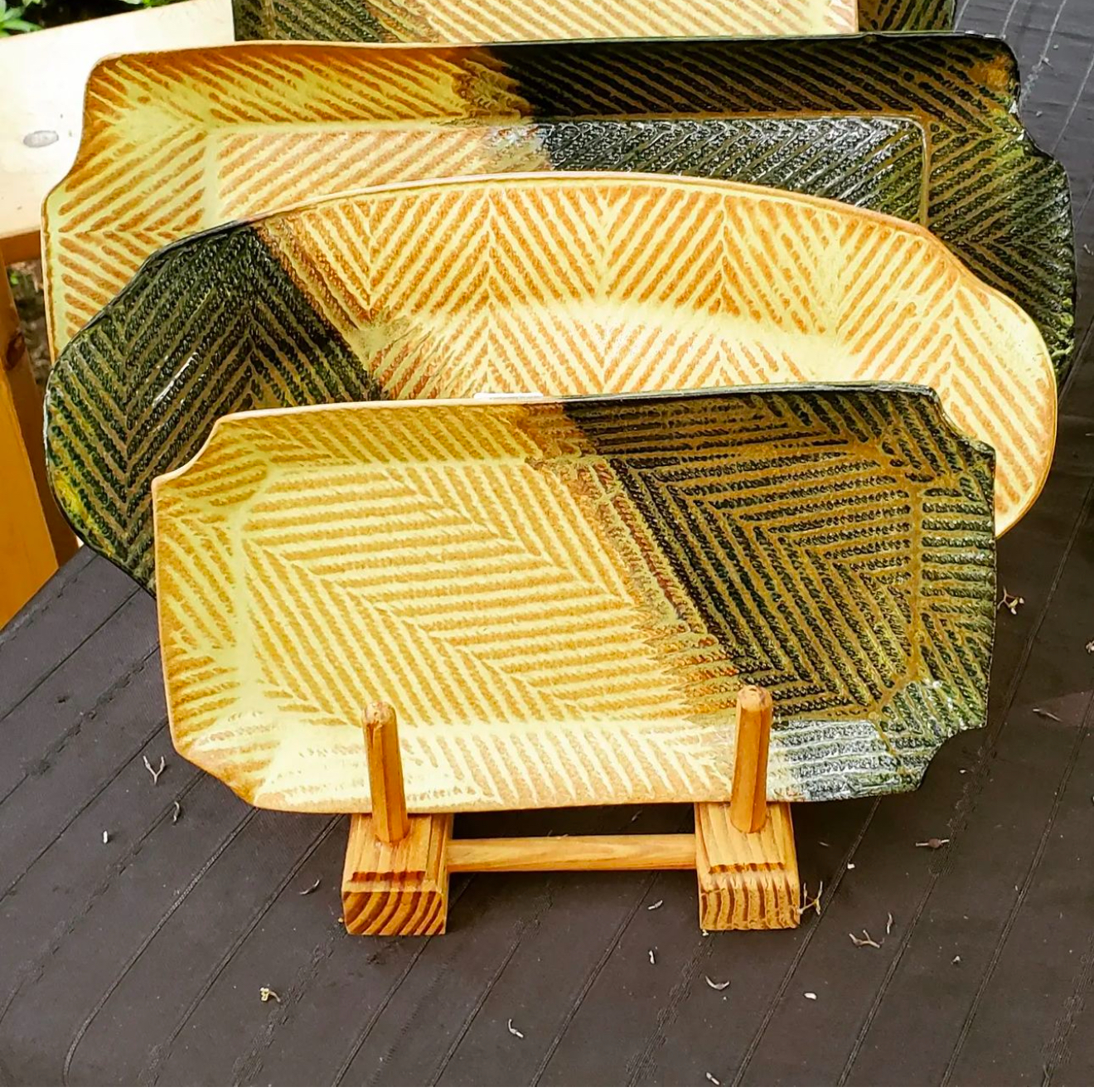 Hand made pottery platters